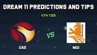 Dream11 Team UAE vs Netherlands 4th T20I– Cricket Prediction Tips For Today’s T20 Match UAE vs NED at The Hague